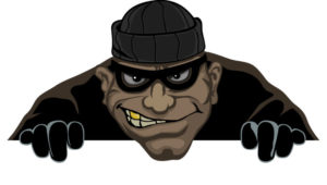 burglar with mean face graphic