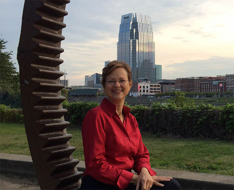 Linda Stubblefield sitting on Riverfront