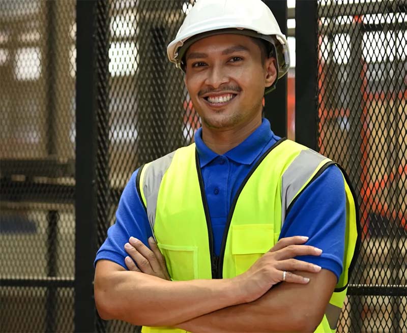 Worker wearing PPE